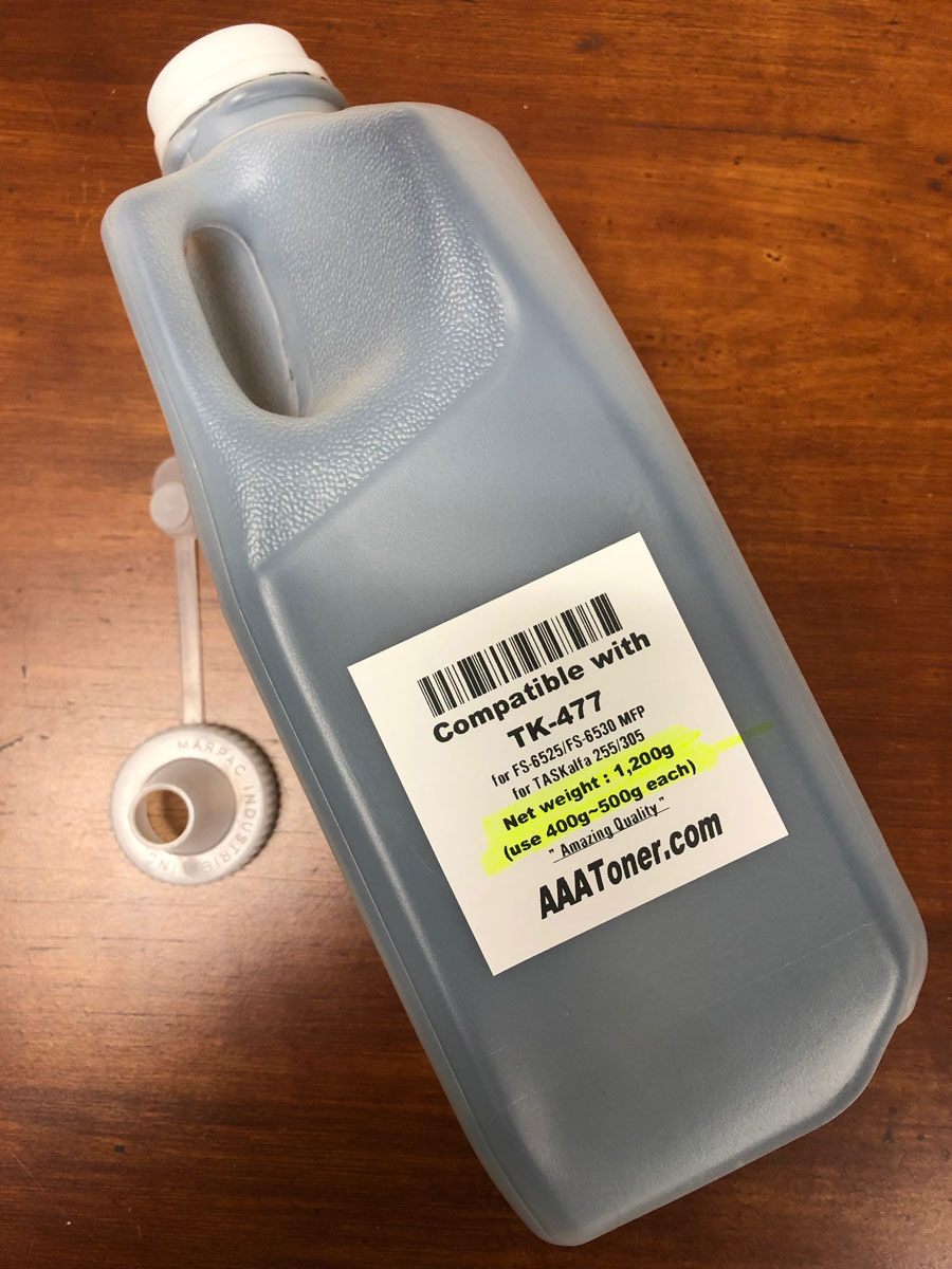 Bulk (1,200g) Toner Refill for Kyocera (TK-477) FS-6025, FS-6030, FS-6525, FS-6530, TASKalfa 255, TASKalfa 305
