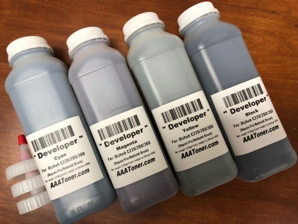 " Developer Refill " for Konica Minolta Bizhub C220, C280, C360, C227, C287 (Repair, Fix, Maintenance)