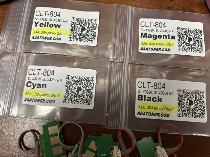 4 Toner Refill for Samsung MultiXpress X3220, X3280, SL-X3220, SL-X3280 NR (804, CLT-804) + 4 Chips - Image 2