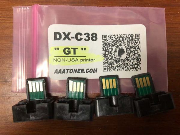 4 x Toner Chip for Sharp DX-C310, DX-C311, DX-C400, DX-C401 (DX-C38GT) European, Non-USA