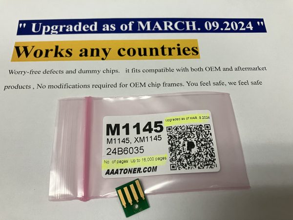 Toner Chip for Lexmark 24B6035, M1145, XM1145 (16,000 pages)