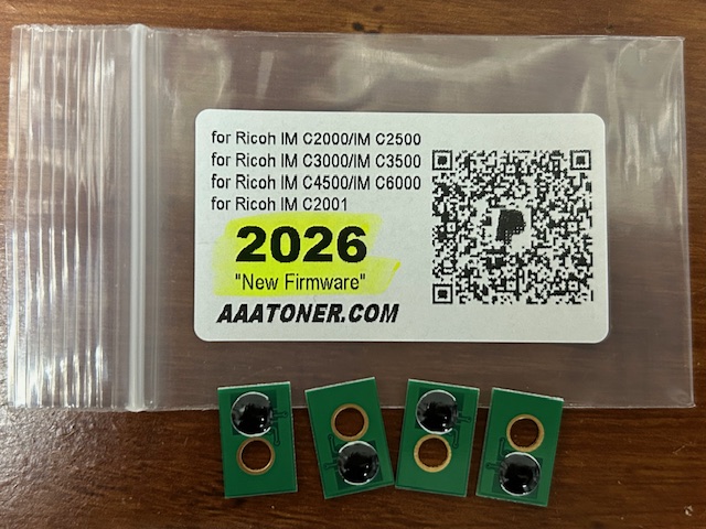Toner Chips for Ricoh IM C2000, IM C2001, IM C2500, IM C3000 IM C3500, IM C4500, IM C6000 (IM)