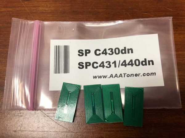 4 x UNIVERSAL Toner Chips for Ricoh Aficio SP C440DN, SP C430dn, SP C431dn (New Firmware)