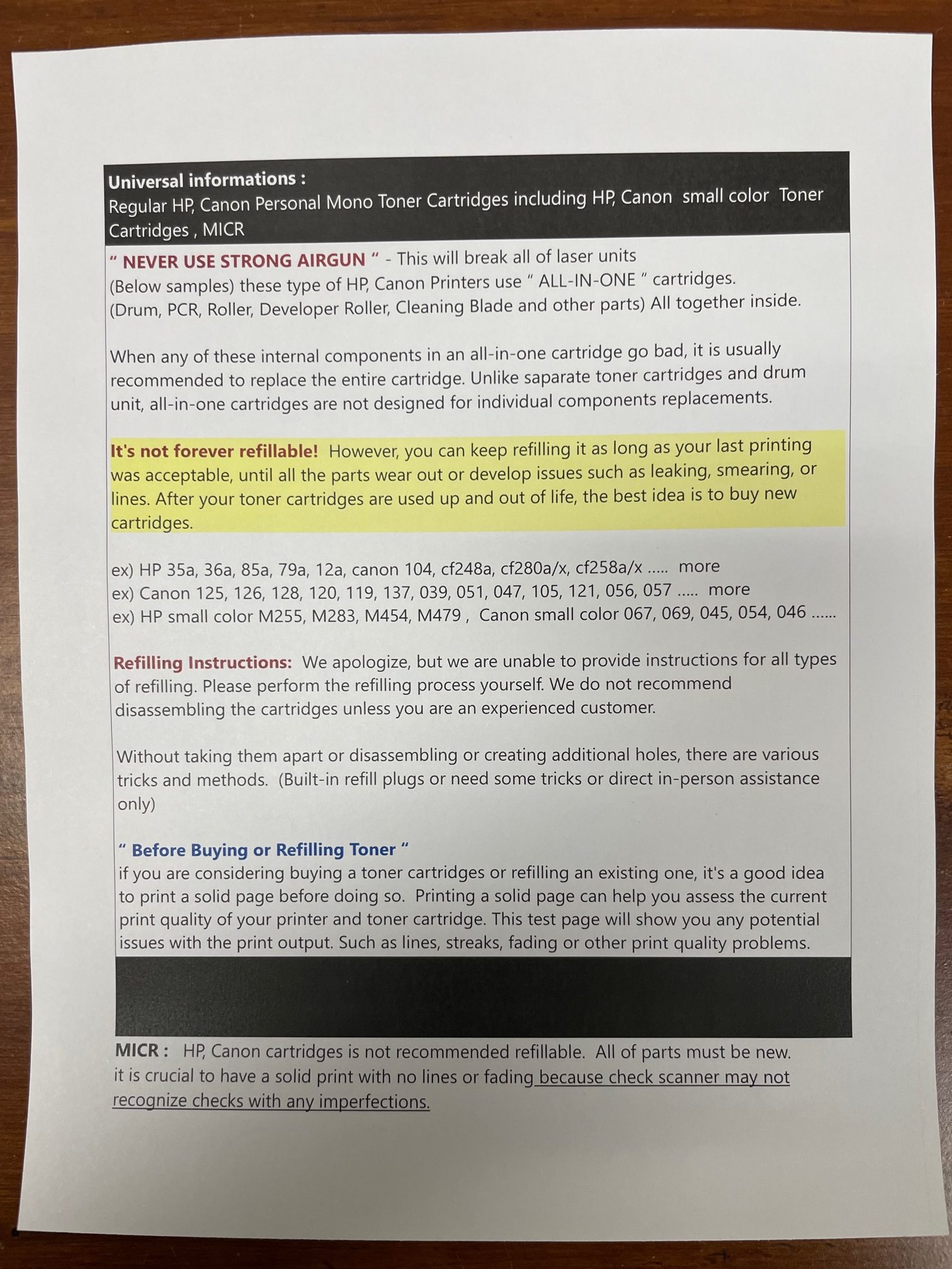 (1kg/1,000g) BULK Toner Refill for HP CB435A, CB436A, CE285A, CE278A, CF279A, CE285A, CF283A, CF217A, CF230A, CF294A, CF248A, Canon 125, 126, 128, 137, 047, 051 - Image 3