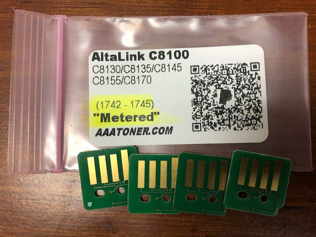 Toner Chips (1742 - 1745) for Xerox AltaLink C8130, C8135, C8145, C8155, C8170 (METERED) !!!