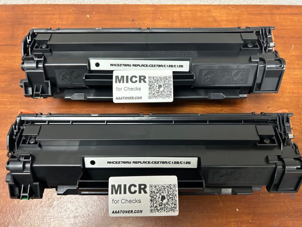 2 x (MICR Check Print) Remanufactured Toner Cartridge for HP CE278A, 78A, Canon 128, Canon 126