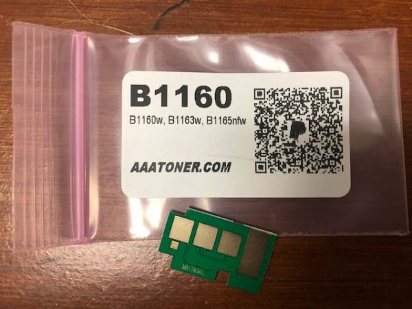 Toner Chip for Dell B116X, B1160, B1160w, B1163w MFP, B1165nfw MFP