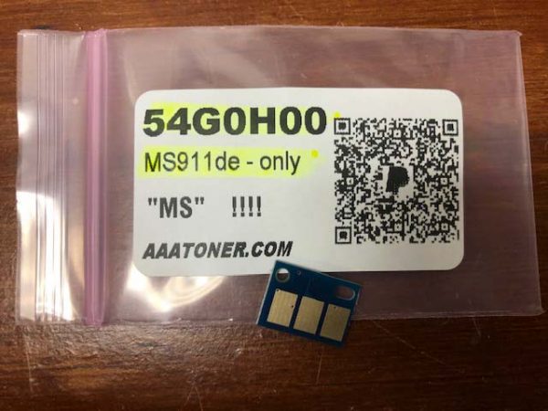 54G0H00 Toner Chip for Lexmark MS911, MS911de (Mono) " MS "