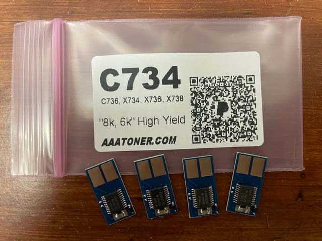 Toner Chip for Lexmark C734, C736, X734, X736, X738