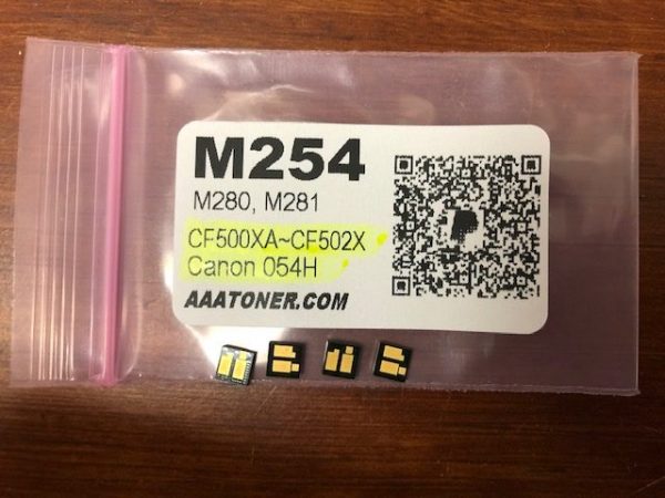Toner Chips for HP Color LaserJet Pro M254, M280, M281, Canon LBP-622, MF641, MF642, MF644 (054H)