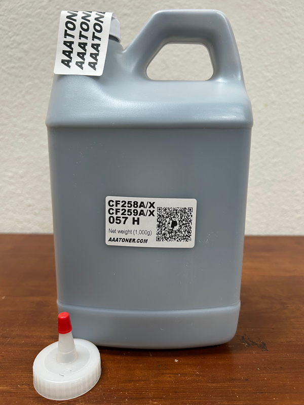 (1,000g) BULK Toner Refill for HP CF258A, CF258X, CF259A, CF259X (58A, 58X, 59A, 59X), Canon 057, Canon 057H