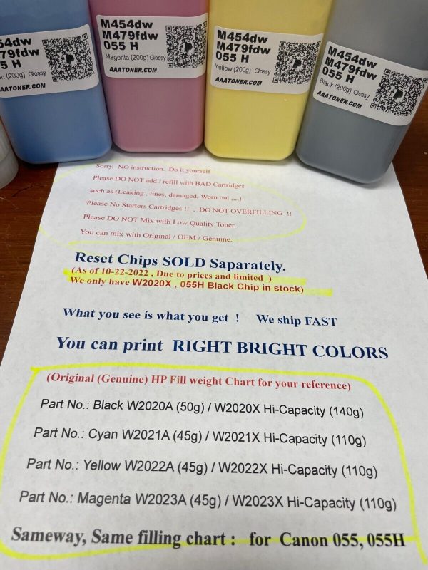 Toner Refill for HP Color LaserJet Pro M454 , M479, M455dn, M480f, Canon 055H, LBP664cdw, MF741cdw, MF743cdw, MF745cdw - Image 2