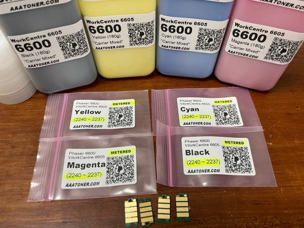 (180g x 4) Toner Refill for Xerox Phaser 6600, WorkCentre 6605 + 4 Chip (2240~2237) (METERED) !!!! - Image 2