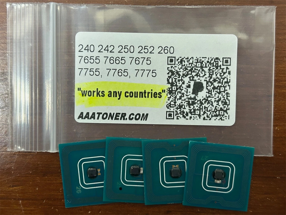 Toner Chip, Drum Chip for Xerox DocuColor 240, 242, 250, 252, 260, WorkCentre 7655, 7665, 7675, WorkCentre 7755, 7765, 7775