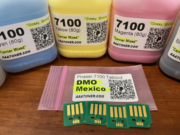 (80g x 4) Glossy Toner Refill for Xerox Phaser 7100, 7100N,  Tabloid, 7100DN + 4 Chips - Image 5