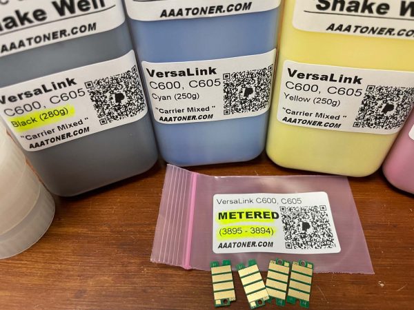 (280g/250g) " METERED " Toner Refill for Xerox VersaLink C600, C605 – (METERED !!!!) + 4 Chips - Image 2