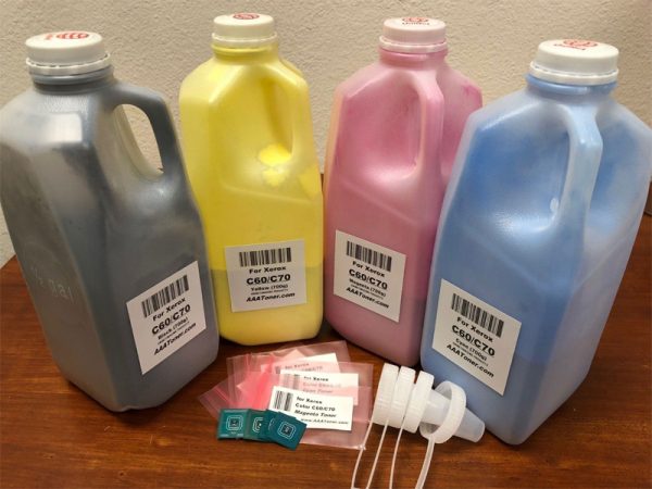 (700g x 4) Toner Refill for Xerox C60, C70, EC70, 550, 560, 570, WorkCentre 7965, 7975, PrimeLink C9065, C9070 + 4 Chips
