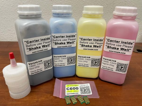 (250g x 4) EXTRA High Capacity Toner Refill for Xerox VersaLink C600 + 4 Chips (W. Europe only)