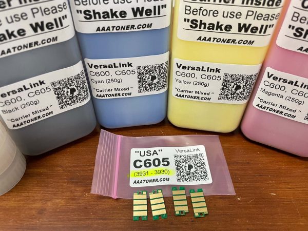 (250g x 4) EXTRA High Capacity Toner Refill for Xerox VersaLink C605 + 4 Chips (USA) - Image 2