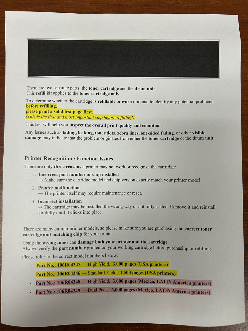 (1,000g/1kg) Bulk Toner Refill for Xerox B210, B205, B215 Multifunction Printer - Image 2