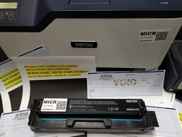 MICR (Check Color) Remanufactured 006R04383 Toner Cartridge for use in Xerox C230, C230DNI, C235, C235DNI (Ready to use) 1,500 pages