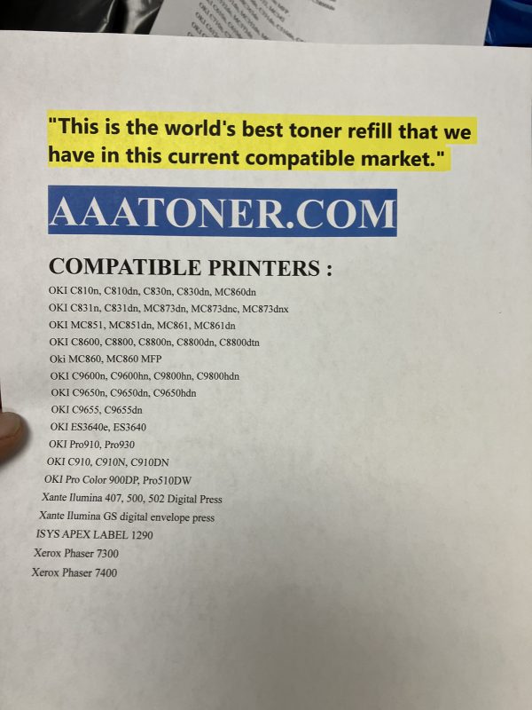 40kg - Super Glossy Toner Refill Bags for OKI UNIVERSAL Color laser Printer (X-Generation) - Image 3
