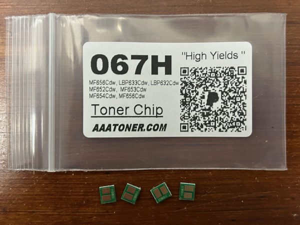 Toner Chip for Canon imageCLASS MF656Cdw, LBP633Cdw, LBP632Cdw, MF652Cdw, MF653Cdw, MF654Cdw, MF656Cdw (067, 067H)