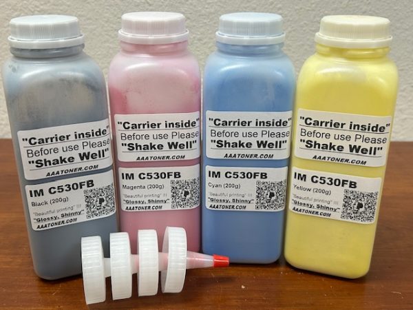 ' Glossy" Toner Refill and Chips for Ricoh IM C530FB Color LED Multifunction Printer - Image 3