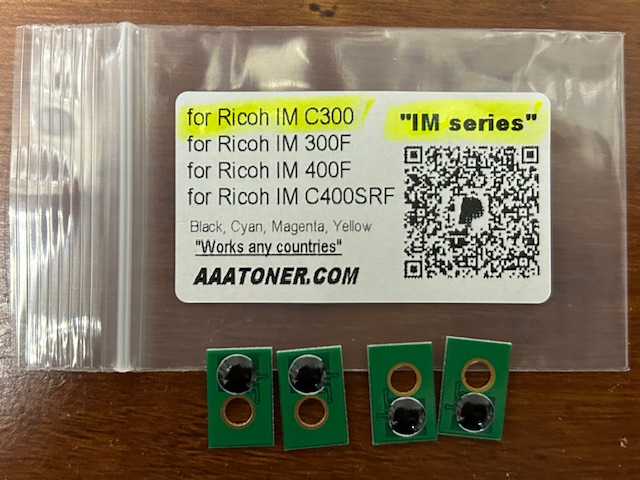 Toner Chips for Ricoh IM C300, IM 300F, IM C400SRF, IM 400F (IM)